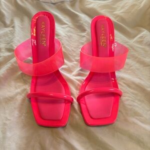 KAYLEEN By Los Angeles Vibrant Bright Pink Heels EUC